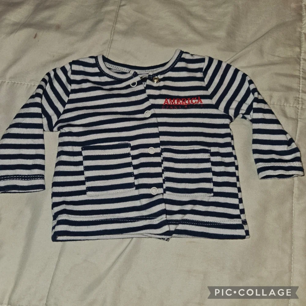 Perry Ellis Infant 3m 2Piece Pj Footed Long Sleeve Sleeper Set Striped Elastic